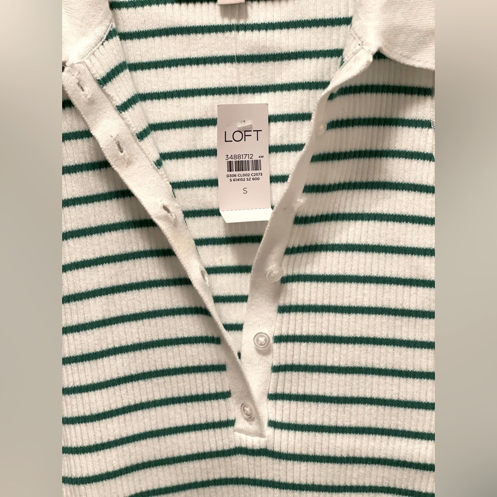 LOFT Striped Polo Sweater Tank Top